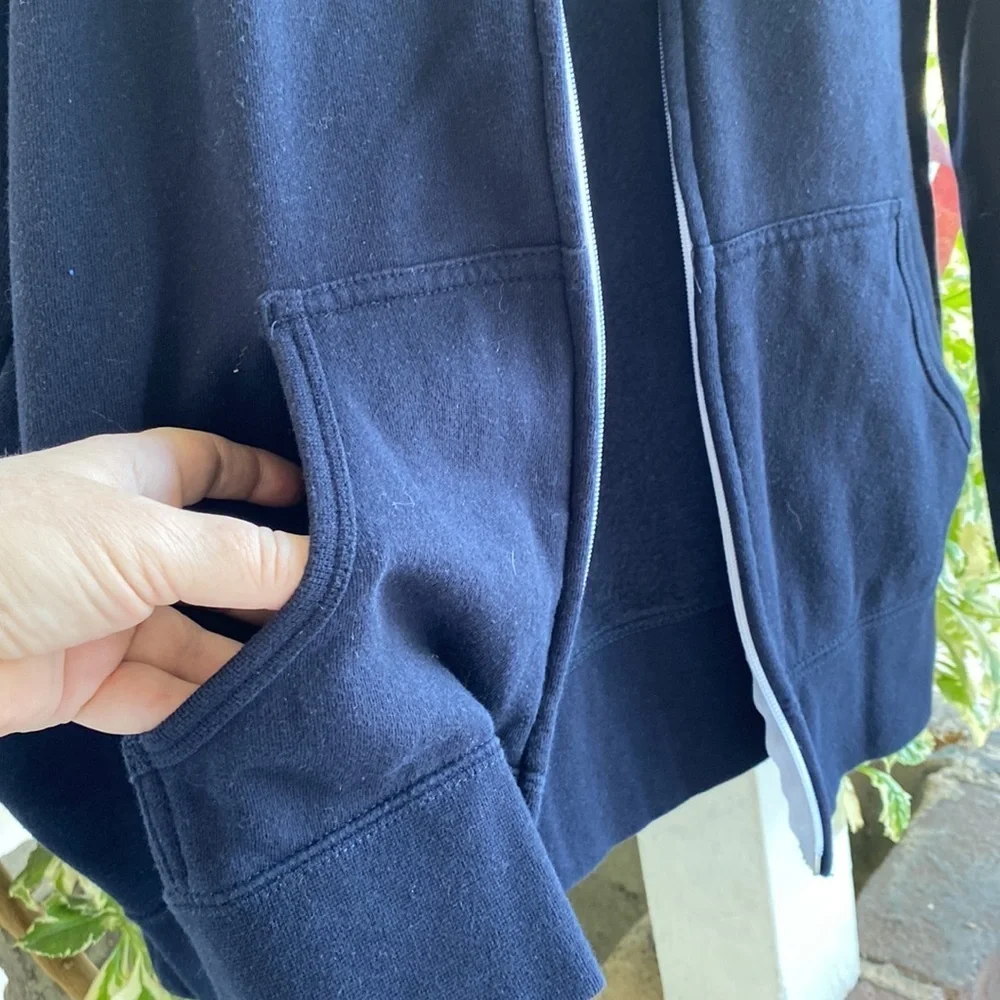 RSQ BOY’S NAVY BLUE ZIP UP FLEECE HOODIE Size SMALL EUC